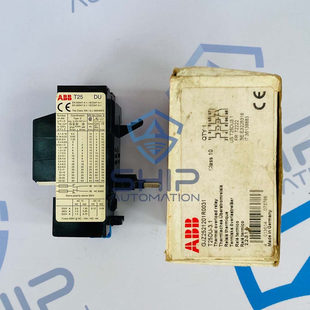 ABB T25DU-3.1 | Thermal Overload Relay (GJZ2521201R0031)